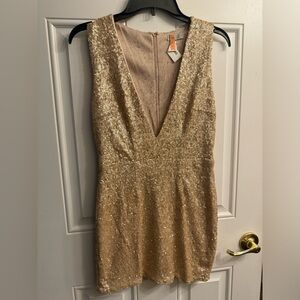 Gorgeous champagne sequin mini dress